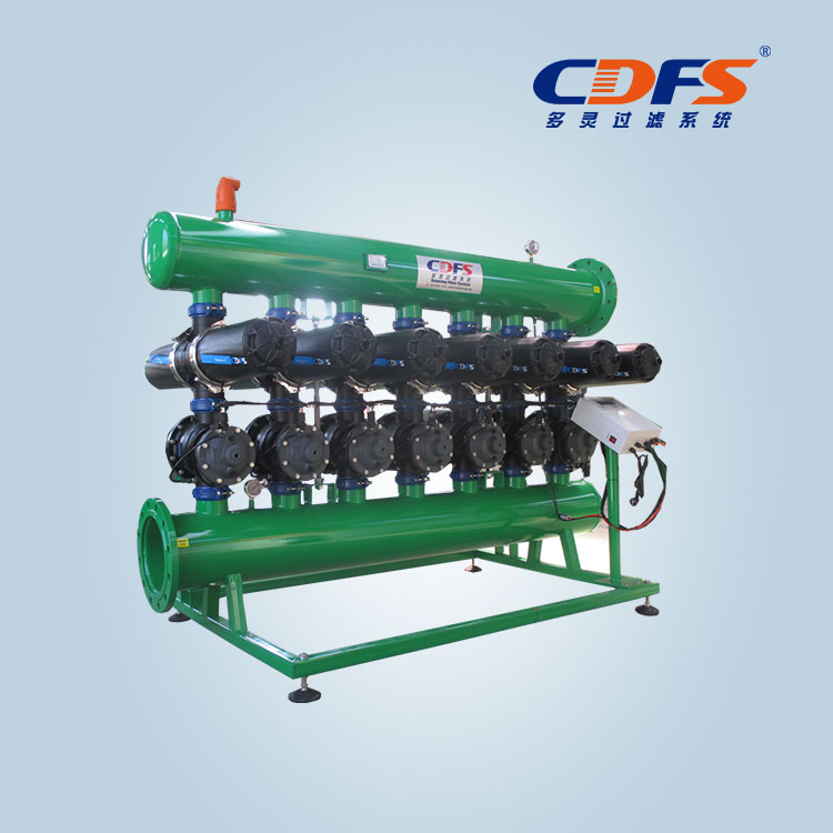 原水預處理設備中（zhōng）的（de）盤式過濾器和多介質過濾器。